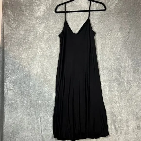 Sincerely Jules Dress Womens XL Black Cowl Neck Slip Dress Slinky Eveningwear - Picture 4 of 7